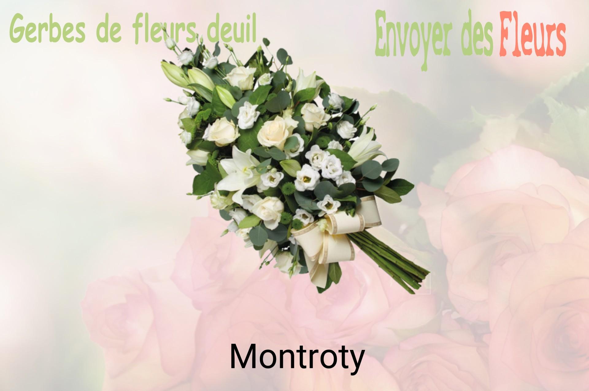 Gerbe de fleurs de deuil livrée à Montroty